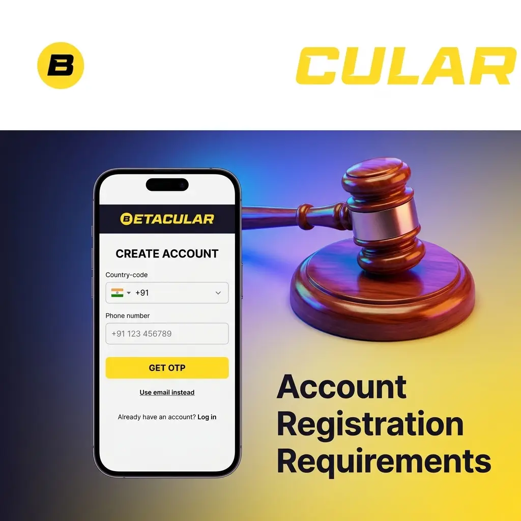 Betacular account registration requirements including age verification, eligibility criteria, and terms agreement for new users