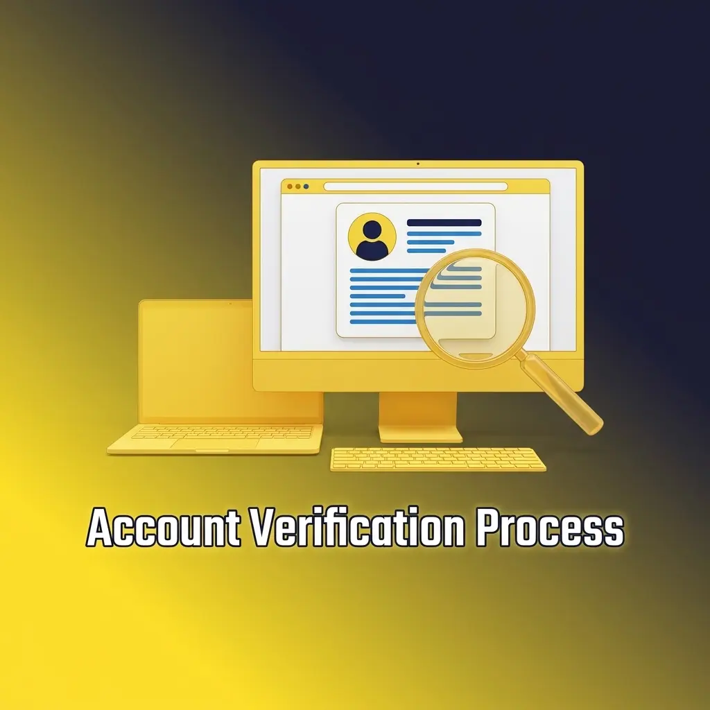 Account verification process showing KYC steps including ID submission, address proof, and payment verification for secure withdrawals