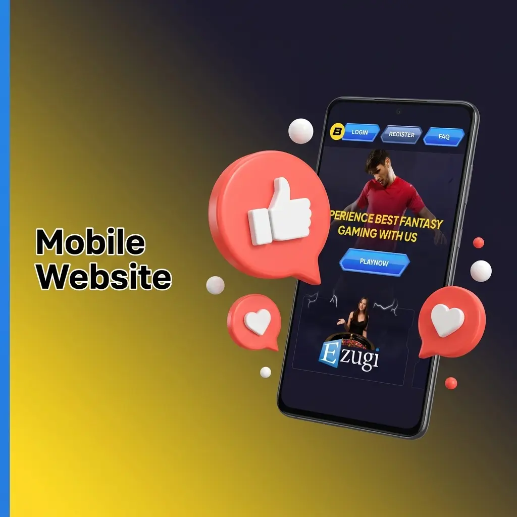 Betacular mobile website on smartphone browser with sports betting, casino games, and account management features