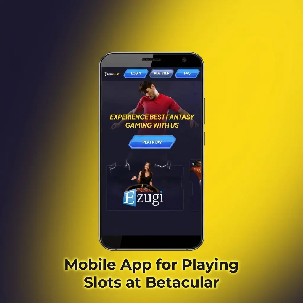 Betacular mobile app displaying slot games on Android and iOS with touch controls and full game lobby access