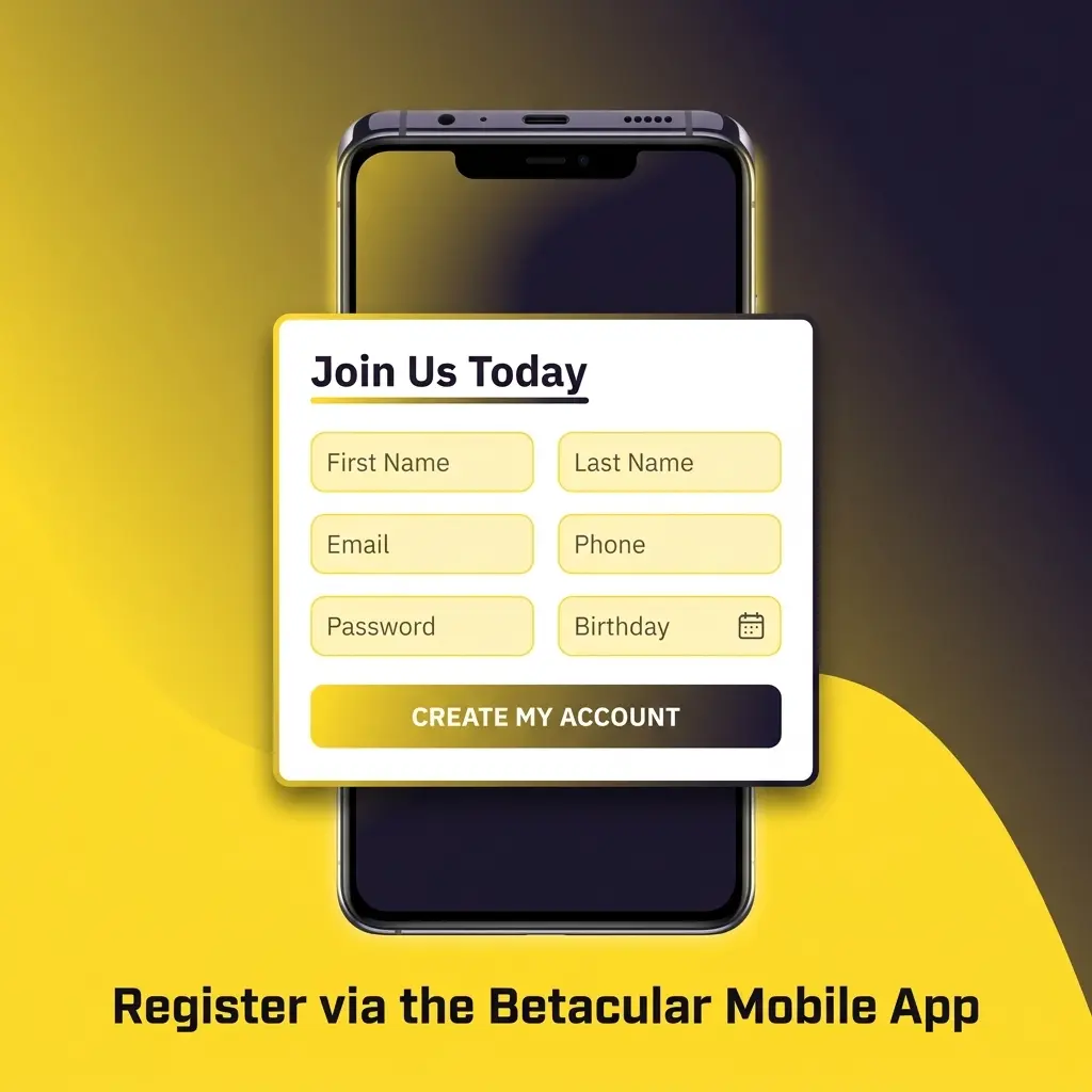 Betacular mobile app registration steps on Android and iOS for casino and sports betting access