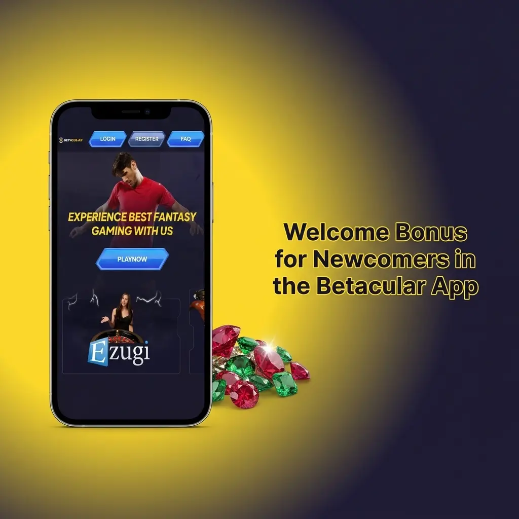 Betacular app welcome bonus offering 100% match up to 10,000 INR on first deposit for sports or casino betting