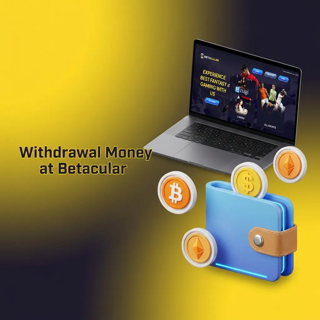 Player withdrawing winnings at Betacular India via UPI or bank transfer through the cashier section dashboard